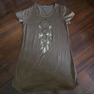 Brown Dream Catcher Tunic Top